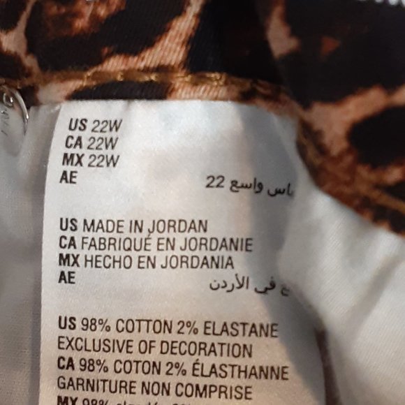 NWT INC Leopard Skinny Jean 22W - Picture 4 of 5